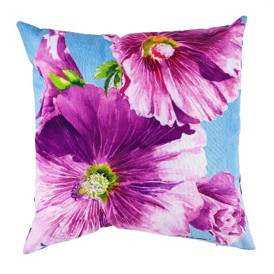 Evergreen Hollyhocks Interchangeable Outdoor Pillow Cover Durable and Well Made Home and Garden Dcor For Lawn Patio Yard