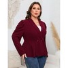 BLUEMING Womens Plus Size Blazers Business Casual Knit Blazer Long Sleeve Shawl Lapel High Waist Jackets - 4 of 4