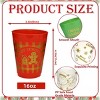 Christmas Plastic Drink Cups,featuring foil-stamped stars,gingerbread men,Santa Claus,and reindeer designs.16 oz reusable,12Pcs - 4 of 4