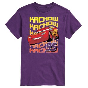 Men's - Cars - Lightning McQueen Kachow Stacked 95 Short Sleeve Graphic T-Shirt - 1 of 4
