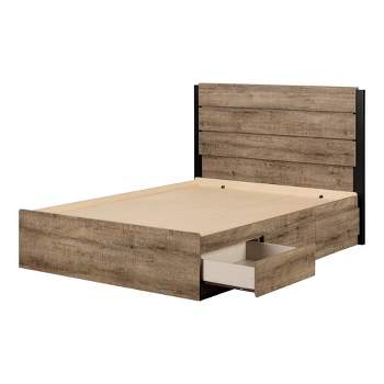 Arlen Mates Bed and Headboard Set Weathered Oak - South Shore