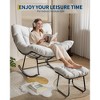 Lounge Chair with Footrest, Indoor/Outdoor Rocking Chair with Ottoman and Metal Frame, Patio Rattan Egg Rocker for Balcony Backyard Porch Bedroom - 2 of 4