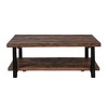 48" Pomona Coffee Table with Shelf- Alaterre Furniture: Reclaimed Wood, Rustic, Metal Legs - 3 of 4