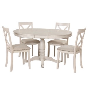 5-Piece Dining Set with Round Table and 4 Chairs - 1 of 4