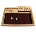 WE Games Deluxe Shut the Box Board Game with Dice - 12 Number Flip Tiles Solid Natural Wood - Large, 14 inches, for Family and Adult Game Night Play in Classroom, Home or Bar