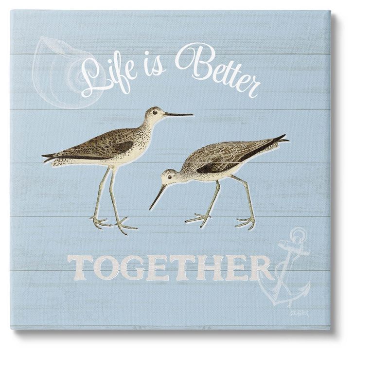 Stupell Industries Better Together Coastal Sandpipers Canvas Wall Art, 1 of 6