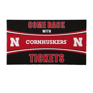 Evergreen Come Back with Tickets University of Nebraska 28" x 16" Woven PVC Indoor Outdoor Doormat - 1 of 4
