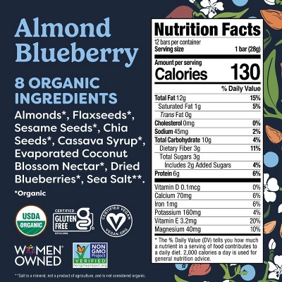 Tosi Snacks Almond Blueberry Organic Bars - 6g Protein - 5oz/5pk
