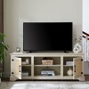 CAVINAS Farmhouse TV Stand Rattan TV Stand with 2 Storage Shelves Media Console for TVs up to 70 Inches - 2 of 4