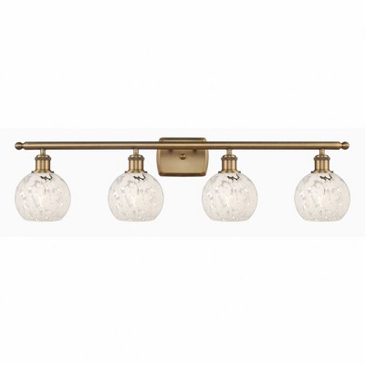 White Mouchette - 4 Light Bath Vanity In Modern Style-9 Inches Tall and 36 Inches Wide