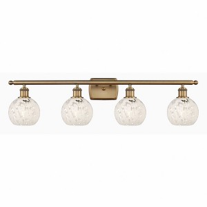 White Mouchette - 4 Light Bath Vanity In Modern Style-9 Inches Tall and 36 Inches Wide - 1 of 1