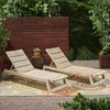Acacia Wood Patio Chaise Lounge -Slat Paneling, Patio Accent Chair, Sleek Exotic Adjustable Outdoor Recliner Chair -Christopher Knight Home - 3 of 4