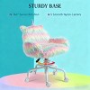 Fuzzy Kids Desk Chair with Adjustable Height and Swivel Base, Plush Upholstered Unicorn Office Chair for Study or Playroom -3irtyhousy - 3 of 4