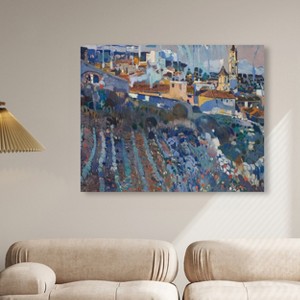 Art Remedy Joaquim Mir - Terraced Village Impresionism Landscape Wall Art Unframed - 1 of 4