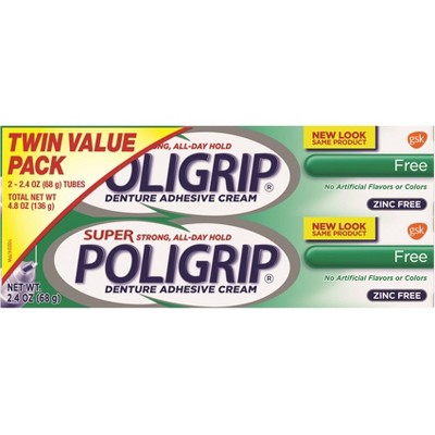 Poligrip Free Denture Adhesive - 2.24oz/2ct : Target