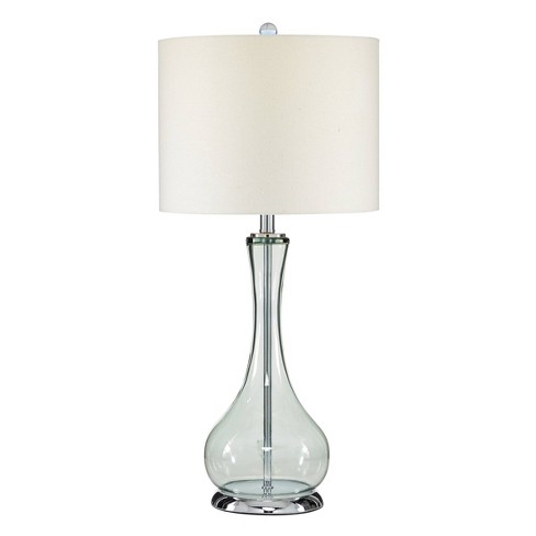 8 X 28 Glass Table Lamp With Drum, Glass Drum Lamp Shades