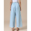 INSPIRE CHIC Women's Casual Striped Wide Legs Elastic Waist Pants - 3 of 4
