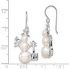 Black Bow Jewelry Rhodium Plated Sterling Silver & FW Cultured Pearl Snowman Earrings - 4 of 4