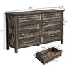 NicBex Wood Brown Dresser with Barn Door Style,Dressers Organizer for Bedroom,Living Room and Hallway,Dark Oak - 3 of 4