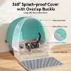LunaLulinlk Stainless Steel Cat Litter Box with High-Sided Oxford Fabric Cover,Extra Large Square,Easy to Clean - 3 of 4