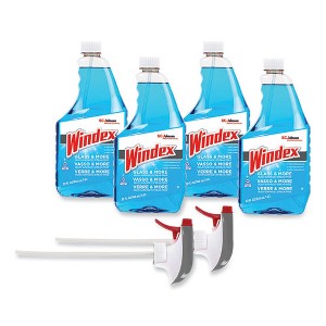 Windex Original Glass Cleaner, Fresh Scent, 32 oz Spray Bottle, 4/Carton - 1 of 4