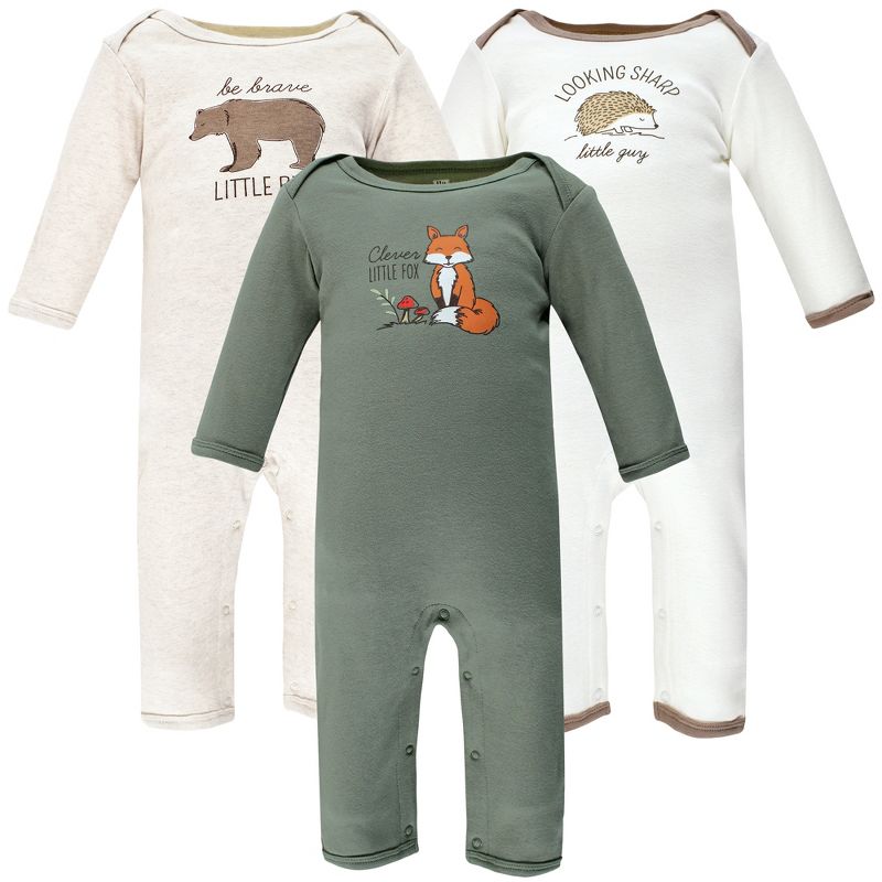 Hudson Baby Infant Boy Cotton Coveralls, Forest Fox, 1 of 7
