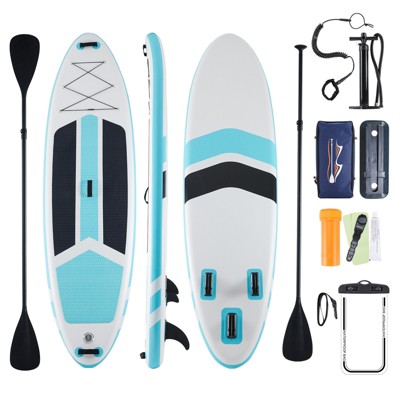 VisioGear Stand Up Paddle Board with Paddle Board Accessories for Youth & Adults, Gray & Blue, 125.98"*32.68"*5.91"