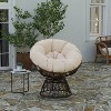 Merrick Lane Papasan Style Woven Wicker Swivel Patio Chair with Removable All-Weather Cushion - image 2 of 4