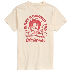 Men's - Instant Message - I Want A Cowboy For Christmas Short Sleeve Graphic T-Shirt - 1 of 4