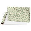 20 sq ft Holly Berry and Leaves Foil Christmas Wrapping Paper: American Greetings Multicolored Botanical Gift Wrap - 3 of 4