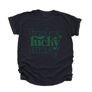 Simply Sage Market Women's Lucky Clover Stacked Short Sleeve Garment Dyed Tee - 1 of 4