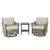 Buenhomino 2-Piece Swivel Chair Set with Coffee Table – Modern Outdoor Resin Wicker Lounge for Balcony, Patio or Garden - 3 of 4