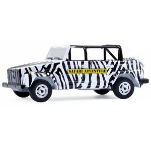 1974 Volkswagen Thing (Type 181) "Safari Adventure" Black and Zebra Stripes "Club Vee-Dub" 1/64 Diecast Model Cars by Greenlight - 1 of 1