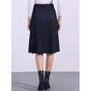 INSPIRE CHIC Women's High Waist Elastic Back A-Line Belted Corduroy Midi Skirt with Pockets - 4 of 4