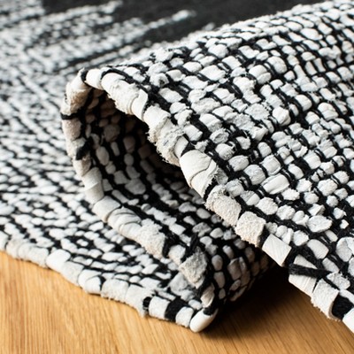 Light Grey and Black Handmade Cowhide Area Rug 6' x 9'