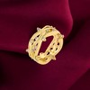 Slickblue Floral Design Golden Cubic Zirconia Vines Fashion Ring, .24 Ct Clear Round Stones - 2 of 3