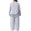 Agnes Orinda Women's Plus Size 2 Piece Crew Neck Asymmetrical Fringe Hem Long Sleeve Ribbed Top and Long Pants Casual Lounge Sets - 4 of 4