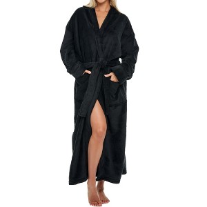 ADR Plush Fleece Women's Robe, Long Hooded Women's Bathrobe, Soft Cozy Women's Bath Robe & Plus Sizes - 1 of 4