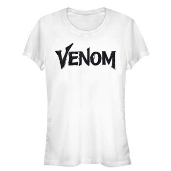 Juniors Womens Marvel Venom Film Contagious Logo T-Shirt