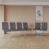 CENGHU Modern Dining Chairs Set of 4, Upholstered PU Faux Leather Side Chair with C-shaped Tube Plating Metal Legs, Guest Office Chair - 3 of 4