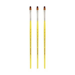 Creative Inspirations Dura-Handle Flat Short Handle Paint Brush Set of 3- Solid Resin Handle, Synthetic Taklon Paint Brushes, Flat Brush for Oils, - 1 of 4