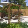 Aghana Digitals 7.5' Fir Wood Garden Arbor Arch with Pergola Top - Sturdy Outdoor Trellis for - 3 of 4
