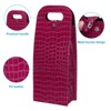 Unique Bargains Foldable Reusable PU Leather 2 Bottle Wine Gift Bag for Picnic Party 2 Pcs - 3 of 3