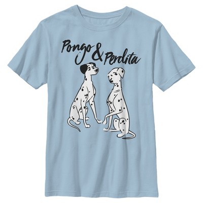 Boy's One Hundred and One Dalmatians Dog Family In Squares T-Shirt - Royal  Blue - Small