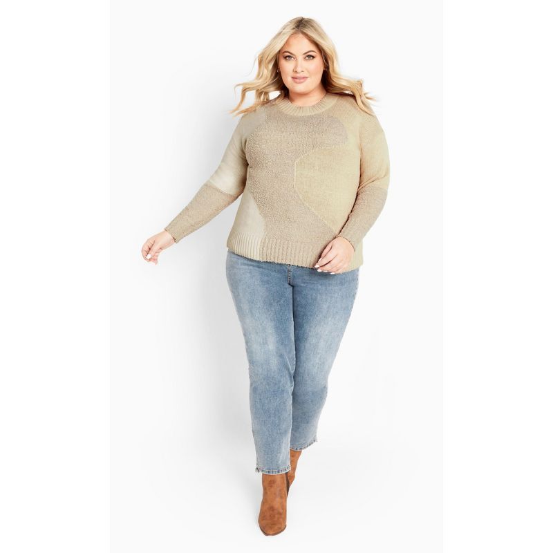 Women's Plus Size Avery Sweater - mocha | AVENUE, 3 of 8