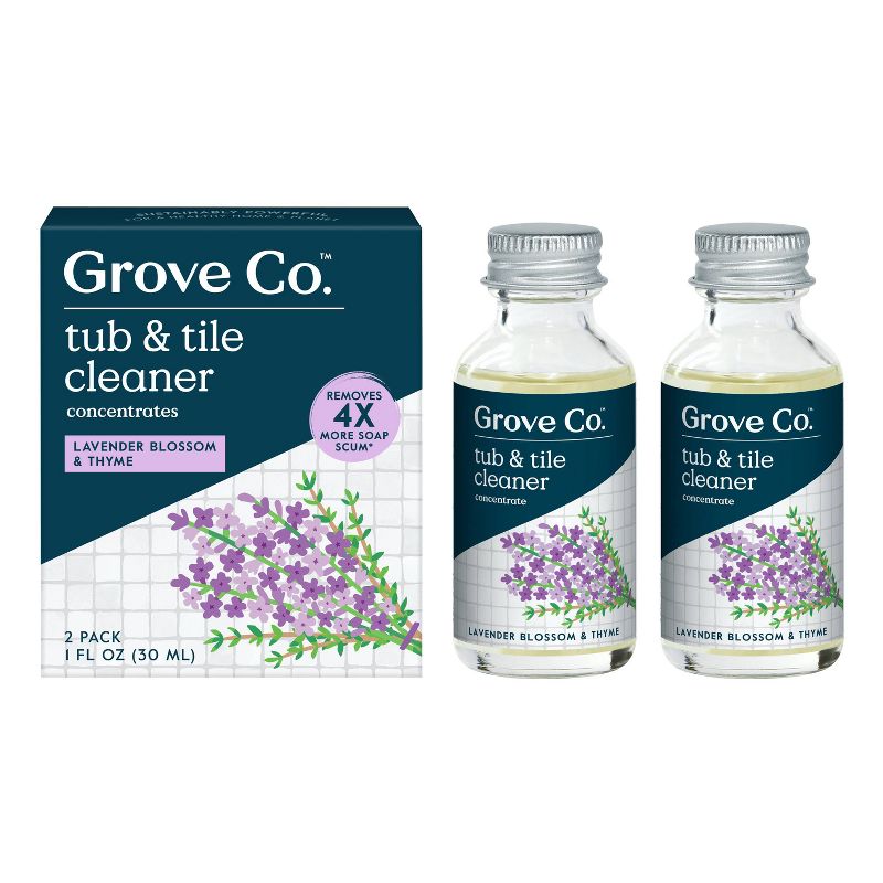 Grove Co. Lavender Tub &#38; Tile Cleaning Concentrate - 2 fl oz/2ct, 1 of 8