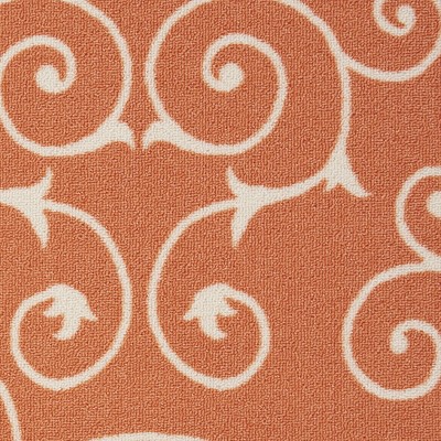 Playful Floral Vines Orange Square Indoor/Outdoor Rug