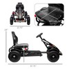 Kids Pedal Go Kart with Adjustable Seat, Handbrake, Freewheel Control & Non-Slip Rubber Wheels – Black - 3 of 4