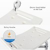 Adjustable White Shower Bench - Easy-clean seat provides comfort & support for users up to 350 lbs capacity. - 4 of 4