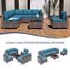 7 Piece Outdoor Patio PE Rattan Sofa Set, Wicker Patio Set w/Thick Cushions & Glass Top Coffee Table, for Garden, Balcony, Porch - 3 of 4